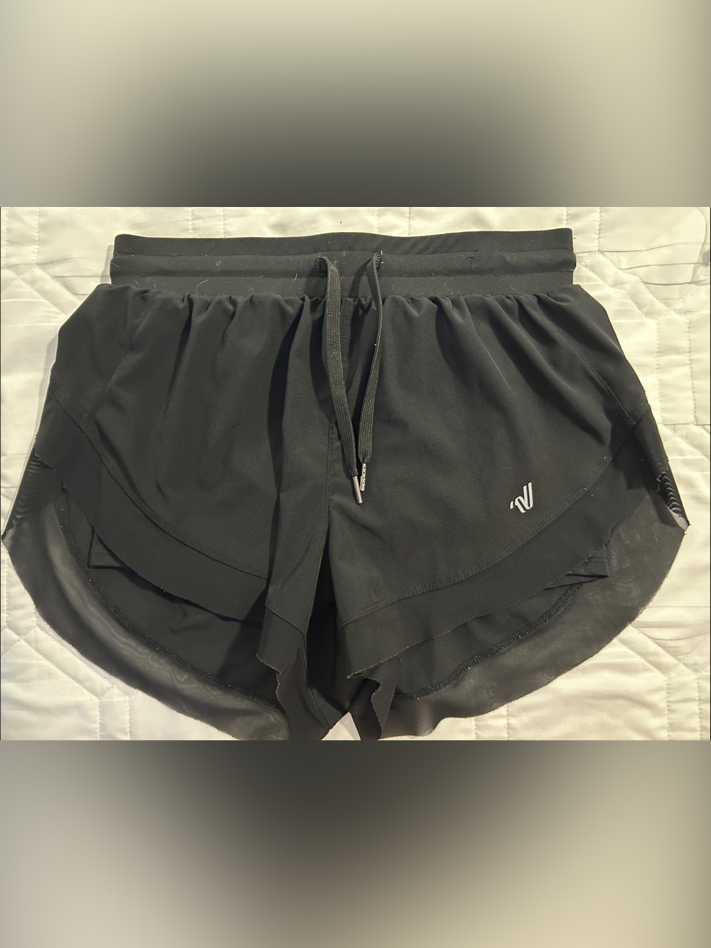 Varsity Black Women's Athletic Shorts with Drawstring